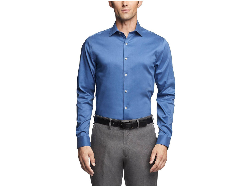Van Heusen Slim Fit Ultra Wrinkle Free Stretch FLEX Solid Dress Shirt in Smokey Blue | Rainwater's Van Heusen Slim Fit Ultra Wrinkle Free Stretch FLEX Solid Dress Shirt in Smokey Blue | Rainwater's
