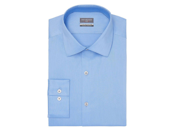 Van Heusen Regular Fit Ultra Wrinkle Free Stretch FLEX Solid Dress Shirt in Blue Frost - Rainwater's Men's Clothing and Tuxedo Rental