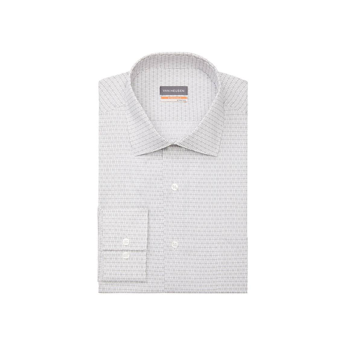 Van Heusen Slim Fit FLEX Stretch Stain Shield Wrinkle Free Print In  Platinum