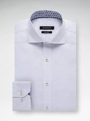 Bugatchi White Long Sleeved Tonal Solid Classic Fit Shirt - Rainwater's Men's Clothing and Tuxedo Rental