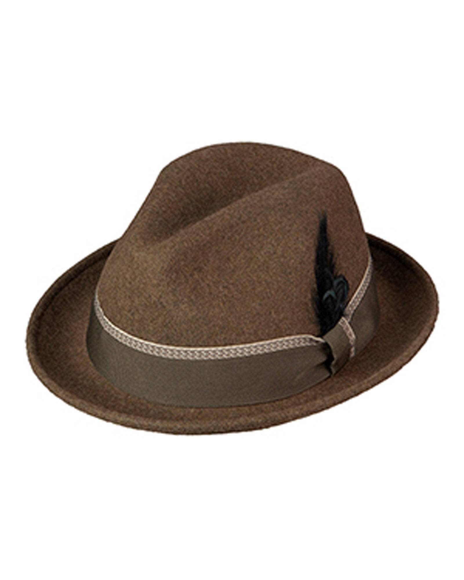 Broner Brown Felt Western Fedora with Tan Band Size Medium Wide Brim Fedora Hat for Men & Women | Anderson Brown – Will  main image 4