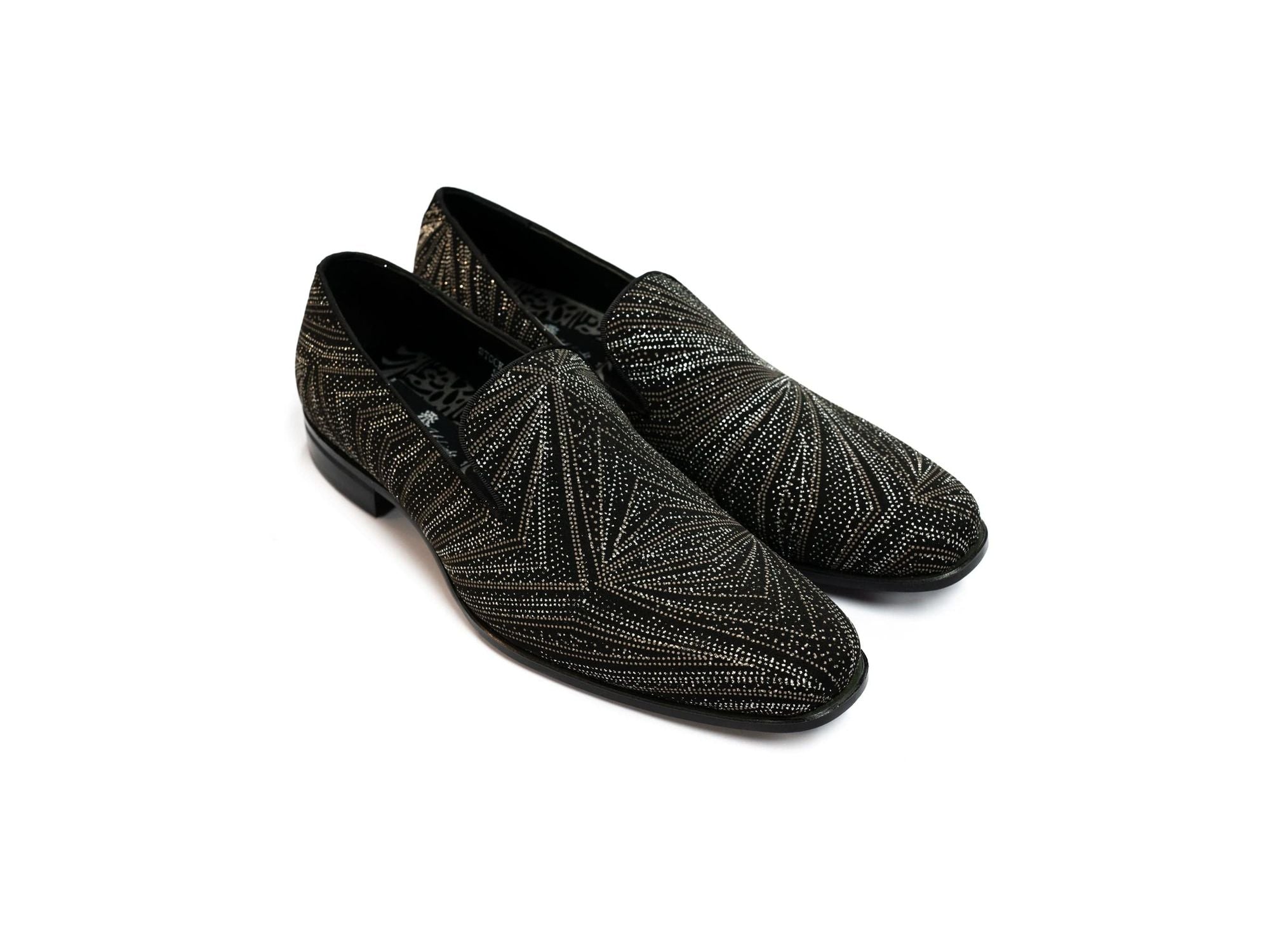 After Midnight Geometric Glitter Formal Loafer in Black & Silver - Rainwater's Men's Clothing and Tuxedo Rental