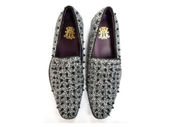 After Midnight Glitter Spike Formal Loafer in Black & White - Rainwater's Men's Clothing and Tuxedo Rental