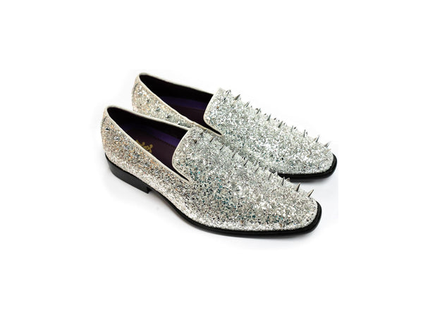 After Midnight Glitter Spike Formal Loafer in Silver-Multi - Rainwater's Men's Clothing and Tuxedo Rental