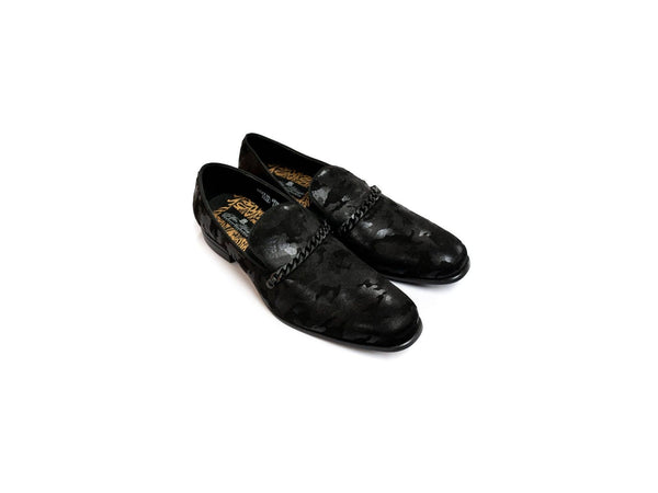After Midnight Tonal Camo with Cuban Chain Formal Loafer in Black - Rainwater's Men's Clothing and Tuxedo Rental