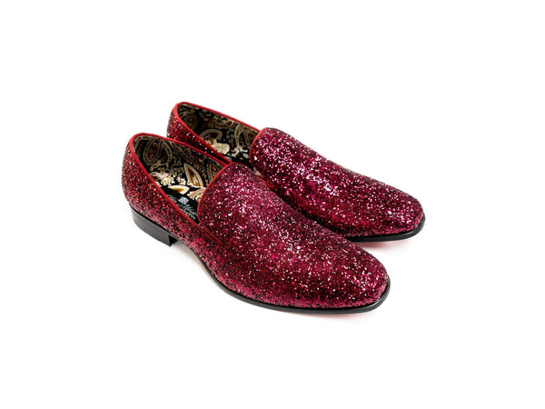 After Midnight Glitter Formal Loafer in Burgundy - Rainwater's Men's Clothing and Tuxedo Rental