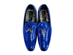 After Midnight Tassel Sequin Formal Loafer in Royal Blue - Rainwater's Men's Clothing and Tuxedo Rental