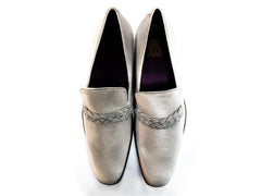 After Midnight Velour with Braid Formal Loafer in Silver