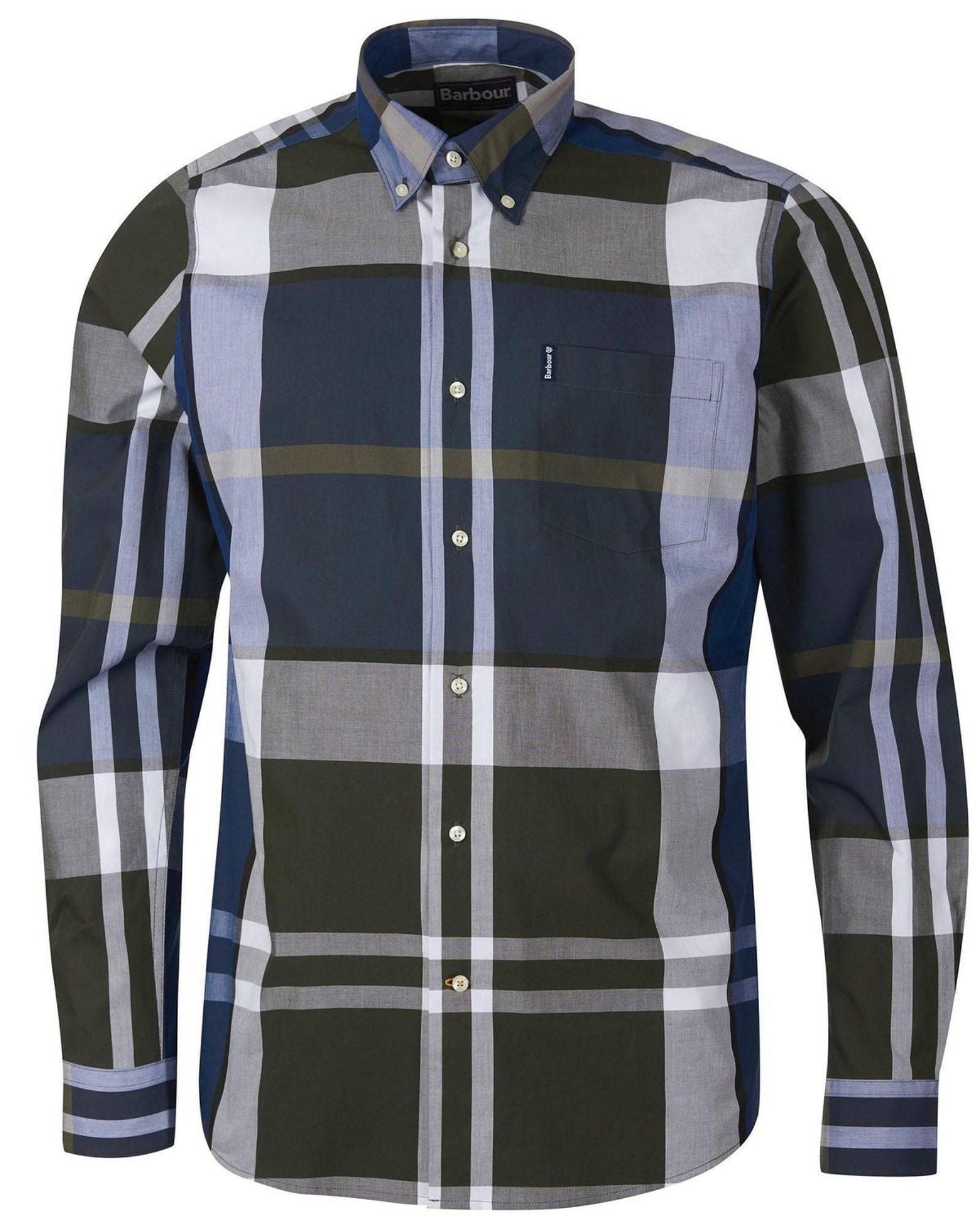 Barbour Tartan 12 Tailored Buttondown Collar Shirt in Sage - Rainwater's Men's Clothing and Tuxedo Rental