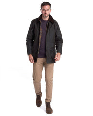 Barbour Classic Beaufort Wax Cotton Jacket In Olive - Rainwater's Men's Clothing and Tuxedo Rental