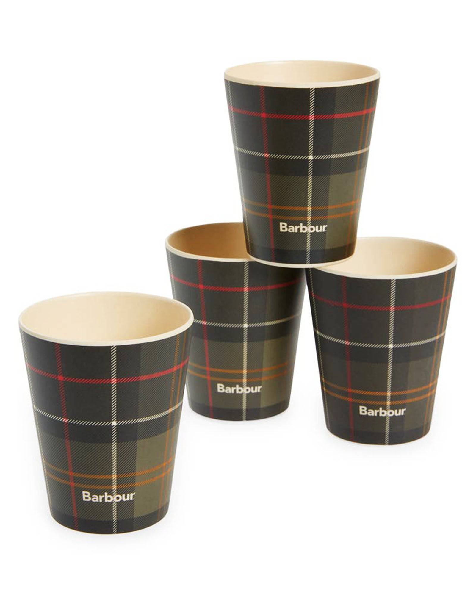 Barbour Reusable Bamboo Classic Tartan Cup Set - Rainwater's Men's Clothing and Tuxedo Rental