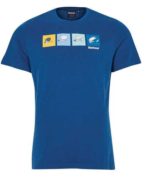 Barbour Fish Fly Tee In Blue - Rainwater's Men's Clothing and Tuxedo Rental