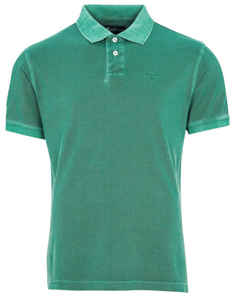 Barbour Garment Dyed Wash Sports Polo In Green - Rainwater's Men's Clothing and Tuxedo Rental