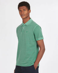 Barbour Garment Dyed Wash Sports Polo In Green - Rainwater's Men's Clothing and Tuxedo Rental