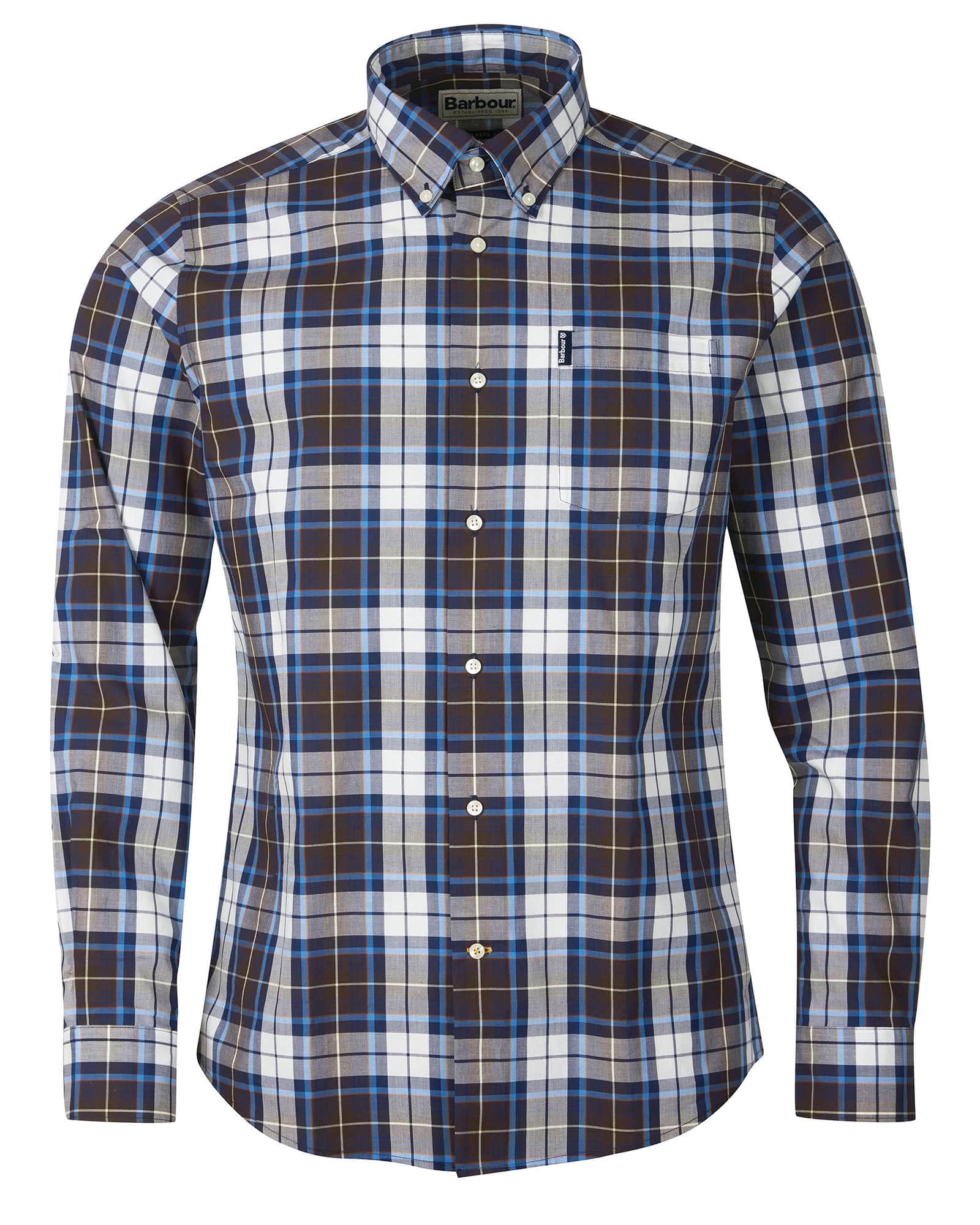 Barbour Highland Check 39 Buttondown Collar Plaid Shirt In Trail Brown - Rainwater's Men's Clothing and Tuxedo Rental