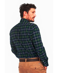 Barbour Tartan 6 Plaid Tailored Fit Button Down Shirt in Seaweed Tartan - Rainwater's Men's Clothing and Tuxedo Rental