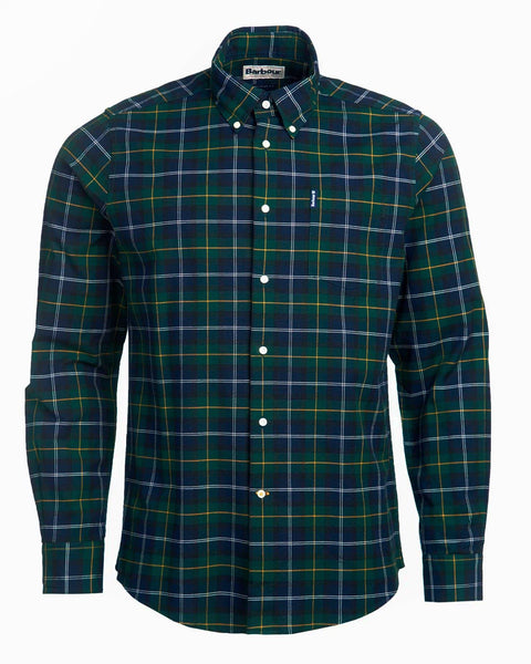 Barbour Tartan 6 Plaid Tailored Fit Button Down Shirt in Seaweed Tartan - Rainwater's Men's Clothing and Tuxedo Rental