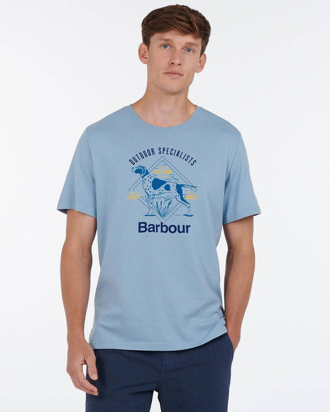 Barbour Loyal Pointer Hunting Dog Tee Shirt In Powder Blue - Rainwater's Men's Clothing and Tuxedo Rental