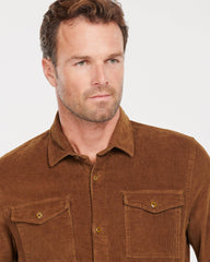 Barbour Stretch Corduroy Over Shirt In Sandstone - Rainwater's Men's Clothing and Tuxedo Rental