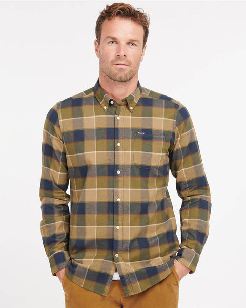 Barbour Valley Tailored Buttondown Collar Shirt in Olive - Rainwater's Men's Clothing and Tuxedo Rental