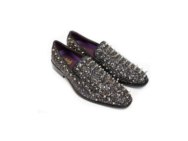 After Midnight Glitter Spike Formal Loafer in Black-Multi - Rainwater's Men's Clothing and Tuxedo Rental