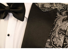 Black & Grey Paisley Dinner Jacket Tuxedo Rental - Rainwater's Men's Clothing and Tuxedo Rental