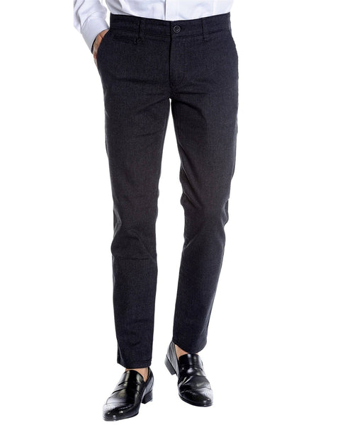 Black Slim Fit Stretch Casual Slacks | Rainwater's