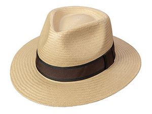 Broner Solid Tan Staw With Brown Band Fedora - Rainwater's Men's Clothing and Tuxedo Rental