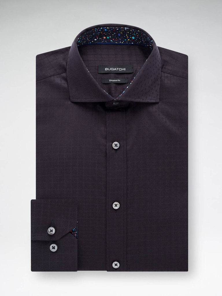 bugatchi dress shirts shaped fit Bugatchi Classic Fit Long Sleeve Paisley Print Button-Up Shirt in Midnight at Nordstrom Rack, Size Medium