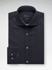 Bugatchi Charcoal Neat Print Classic Fit - Rainwater's Men's Clothing and Tuxedo Rental