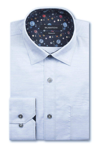 Bugatchi Sky Blue Brushed Twill Solid Classic Fit - Rainwater's Men's Clothing and Tuxedo Rental
