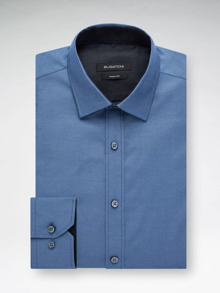 Bugatchi Steel Blue Solid Classic Fit - Rainwater's Men's Clothing and Tuxedo Rental