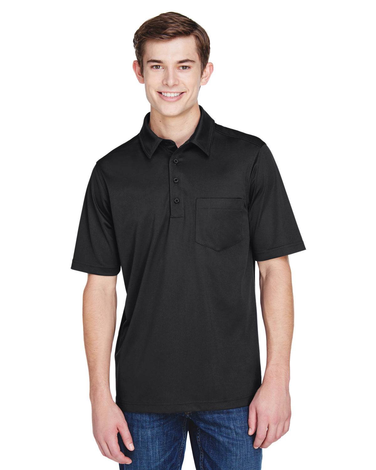Rainwater's Straight Collar Pocket Knit Polo in Charcoal - Rainwater's Men's Clothing and Tuxedo Rental