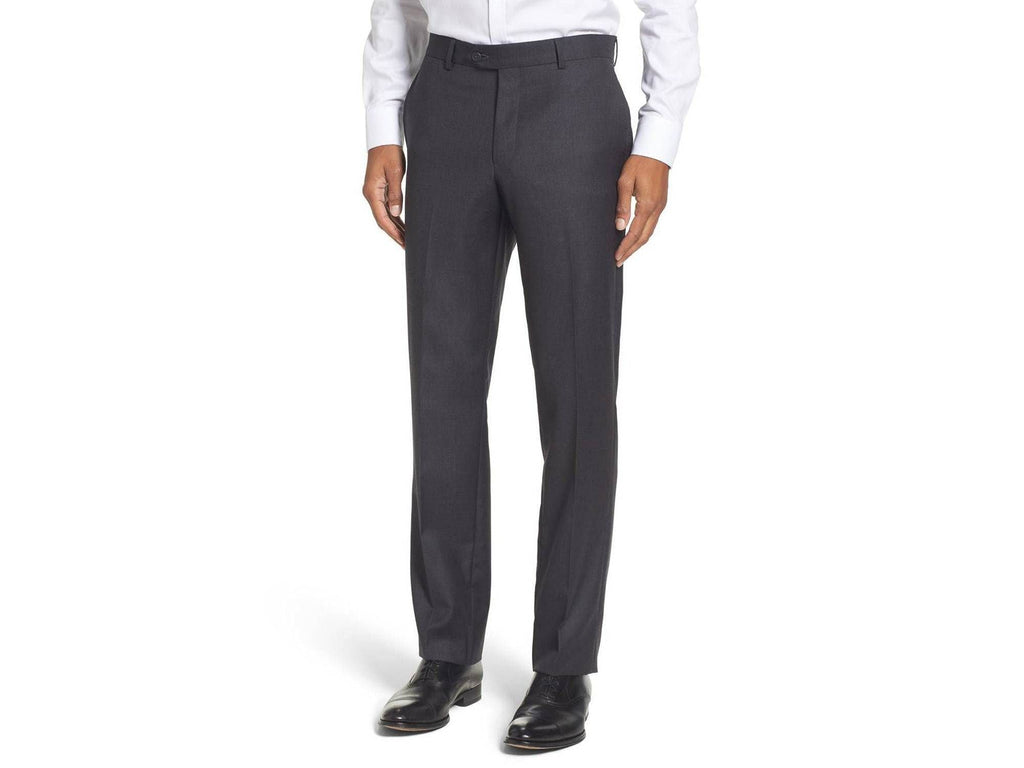 Rainwater's Super 140's Worsted Wool Dress Slack In Charcoal Grey 30