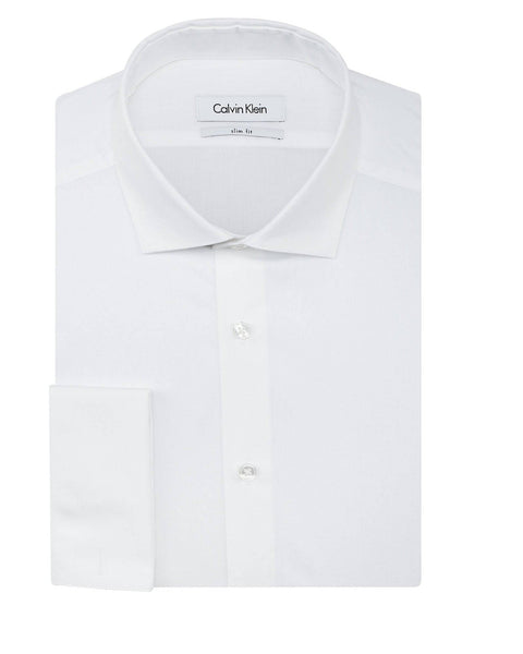 Calvin Klein Slim Fit Poplin Solid French Cuff - Rainwater's Men's Clothing and Tuxedo Rental