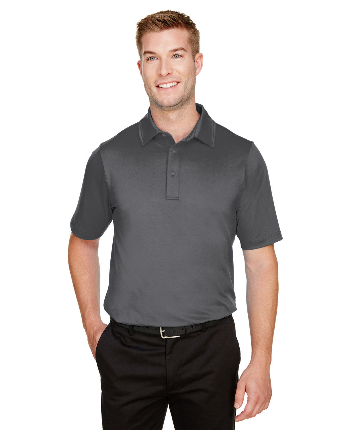 Rainwater's Stretch Performance Solid Polo In Grey - Rainwater's Men's Clothing and Tuxedo Rental