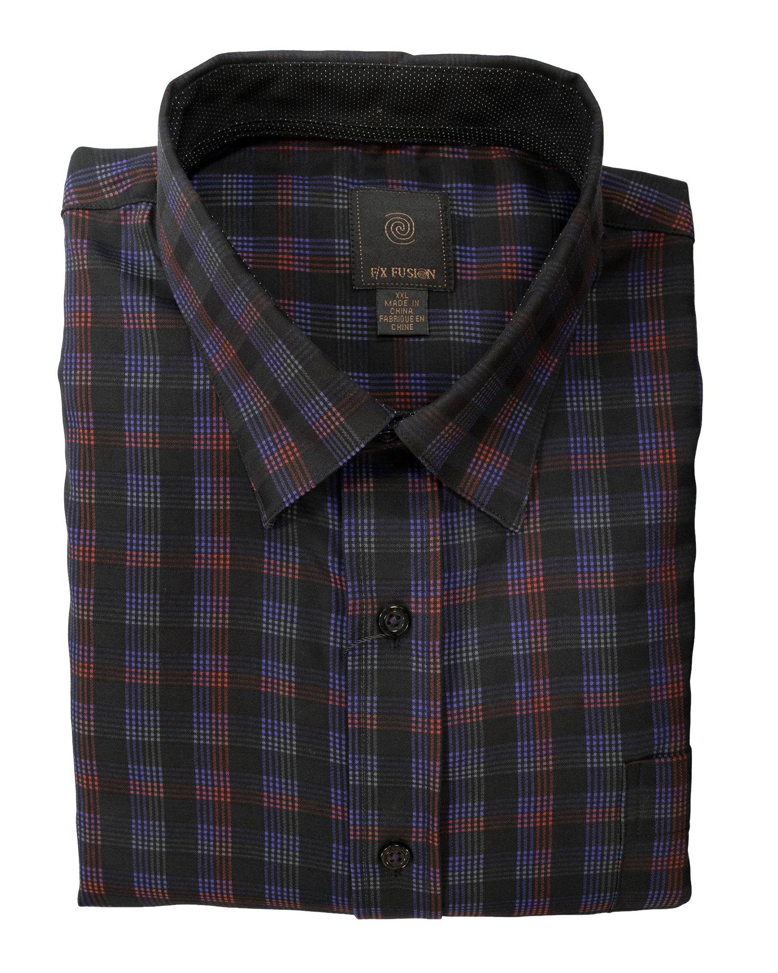 Black Multi-Colored Grid Sport Shirt - Rainwater's Men's Clothing and Tuxedo Rental