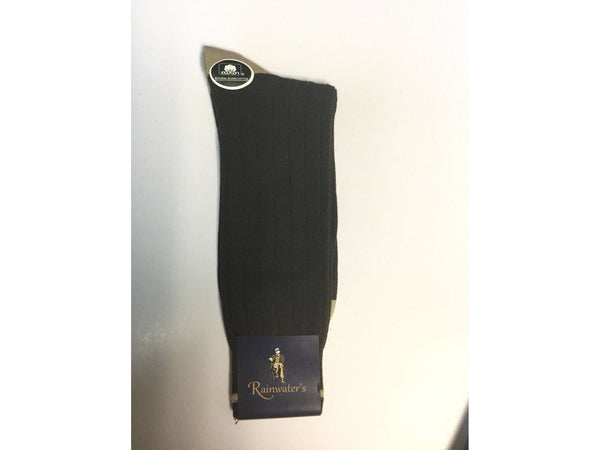 Rainwater's Cotton Ribbed Solid Color Block Dress Sock - Rainwater's Men's Clothing and Tuxedo Rental
