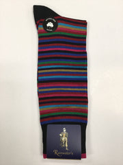 Rainwater's Mercerized Cotton Multi Stripe Dress Sock - Rainwater's Men's Clothing and Tuxedo Rental