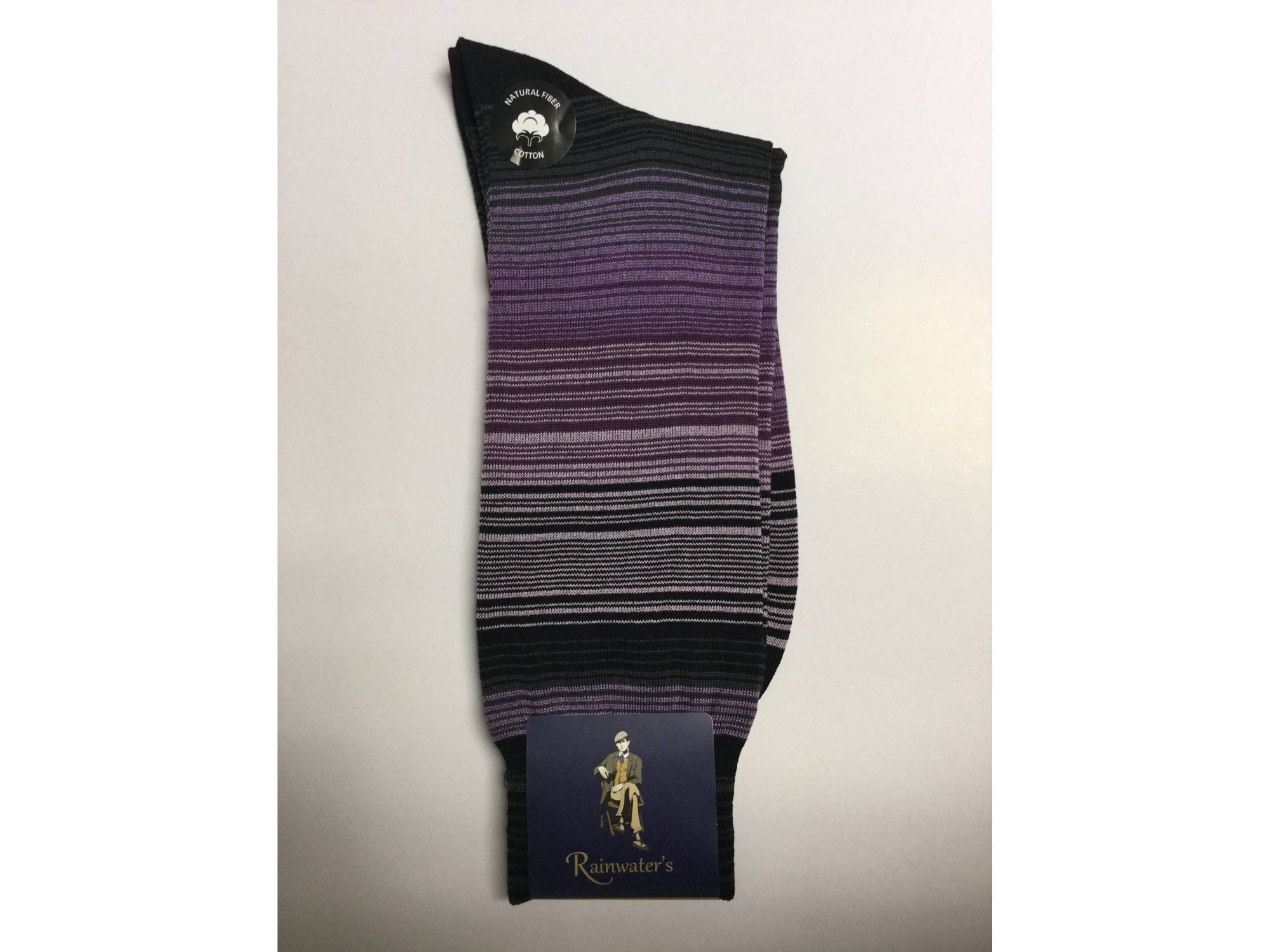 Rainwater's Mercerized Cotton Heathered Striped Dress Sock - Rainwater's Men's Clothing and Tuxedo Rental
