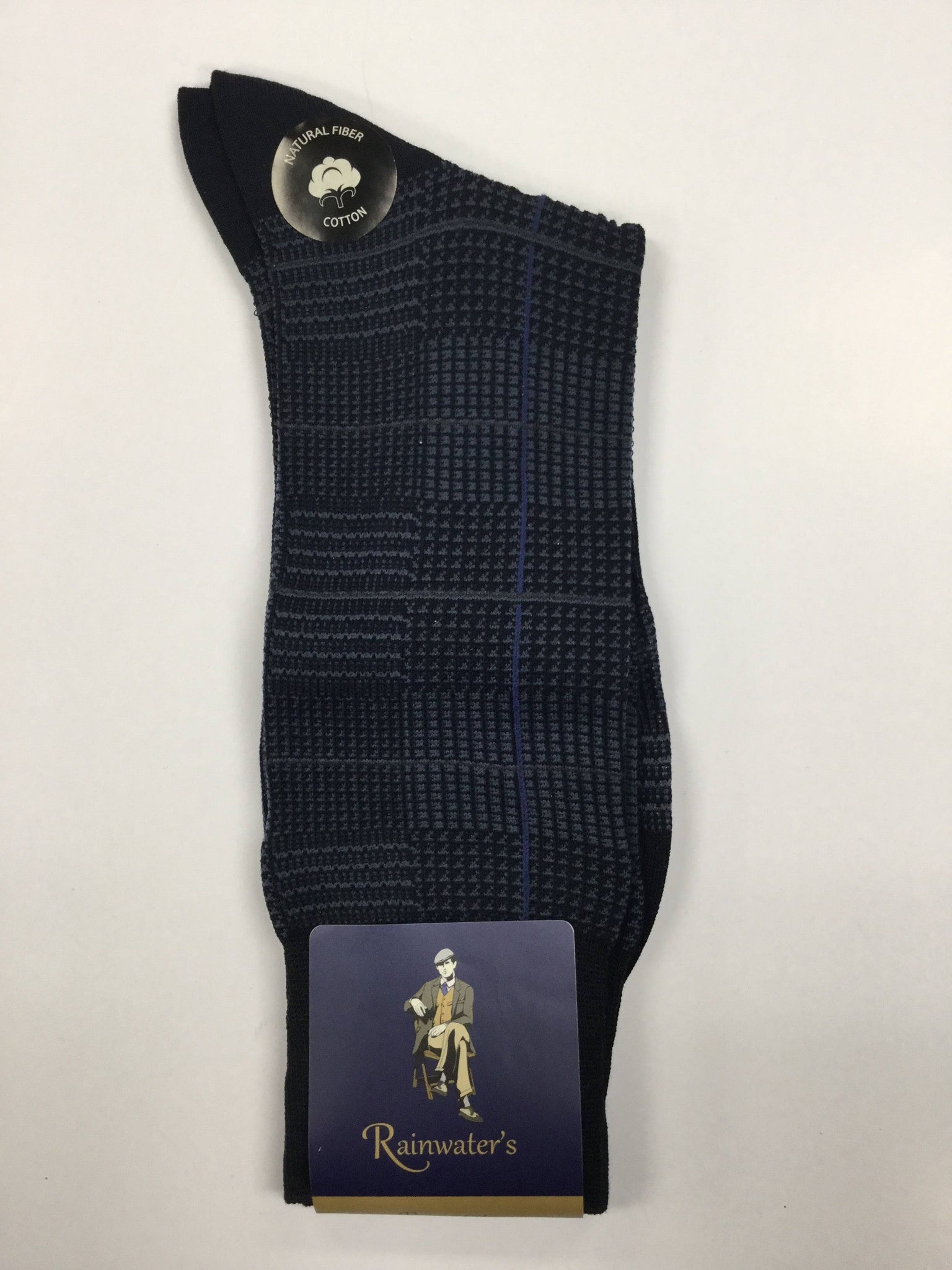 Rainwater's Mercerized Cotton Herringbone Plaid Dress Sock - Rainwater's Men's Clothing and Tuxedo Rental