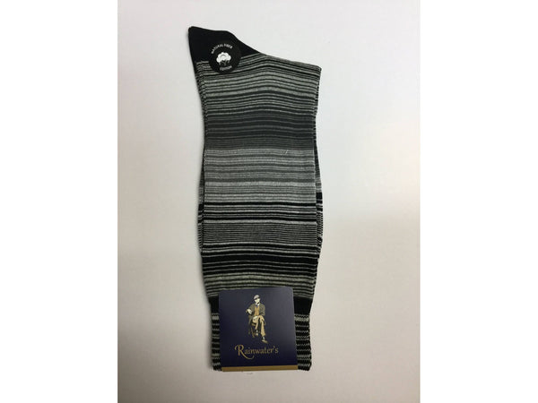 Rainwater's Mercerized Cotton Heathered Striped Dress Sock - Rainwater's Men's Clothing and Tuxedo Rental