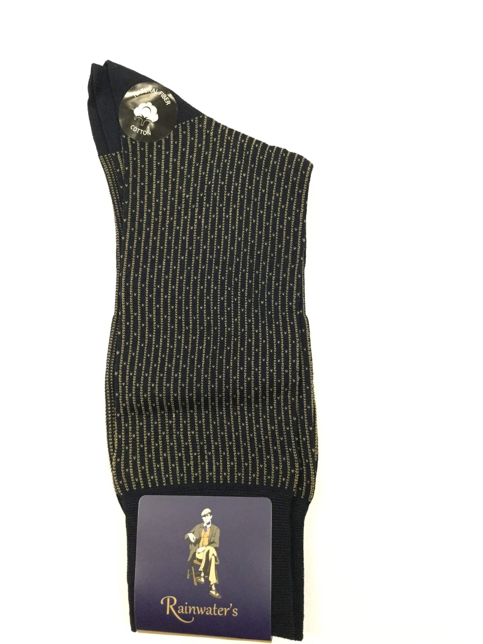 Rainwater's Mercerized Cotton Contrast Stripe Dress Sock - Rainwater's Men's Clothing and Tuxedo Rental