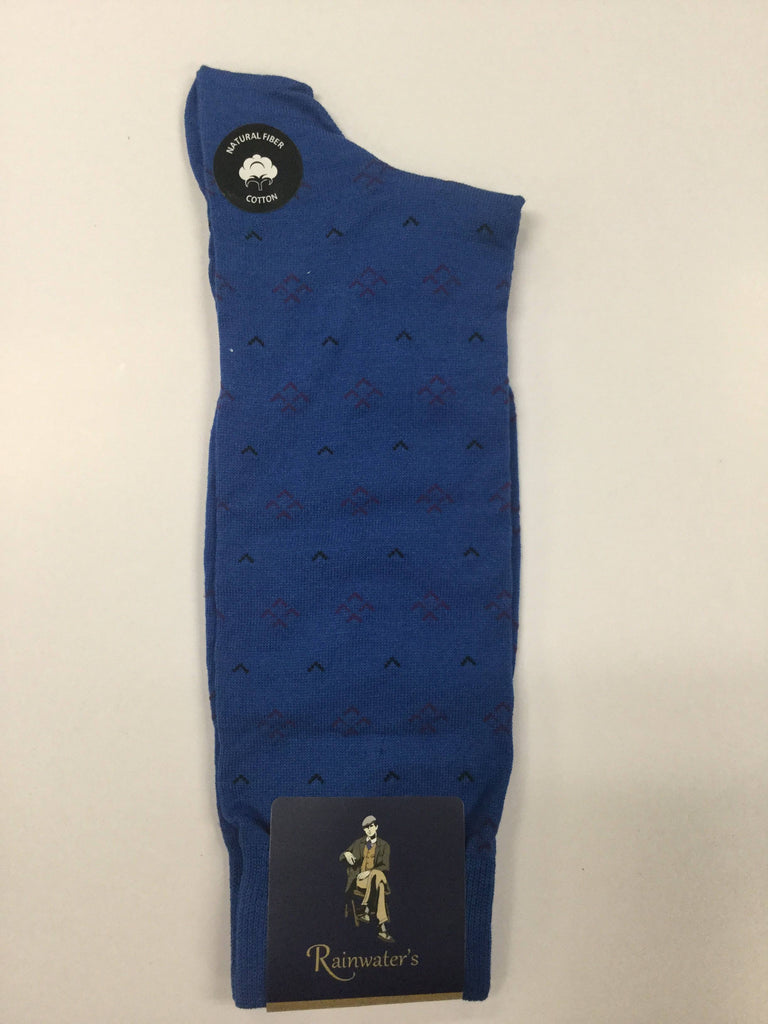 Rainwater's Mercerized Cotton V Pattern Dress Sock Slate Rainwater's Mercerized Cotton V Pattern Dress Sock Slate
