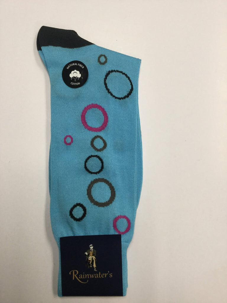 mercerized cotton dress socks Terracotta with Roosters Mercerized Cotton Mid-Calf Sock