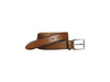 Johnston & Murphy Tumbled Italian Grain Feathered Edge Belt In Tan Cognac - Rainwater's Men's Clothing and Tuxedo Rental