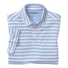 Johnston & Murphy Bar Stripe Slub Weave Polo In Light Blue & White - Rainwater's Men's Clothing and Tuxedo Rental