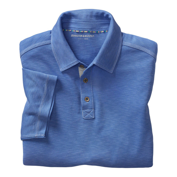 Johnston & Murphy Vintage Slub Polo Shirt in Royal Blue - Rainwater's Men's Clothing and Tuxedo Rental