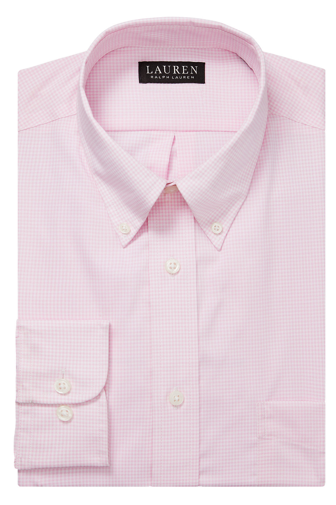 Lauren Ralph Lauren Pink Gingham Check Button-down Collar Dress Shirt