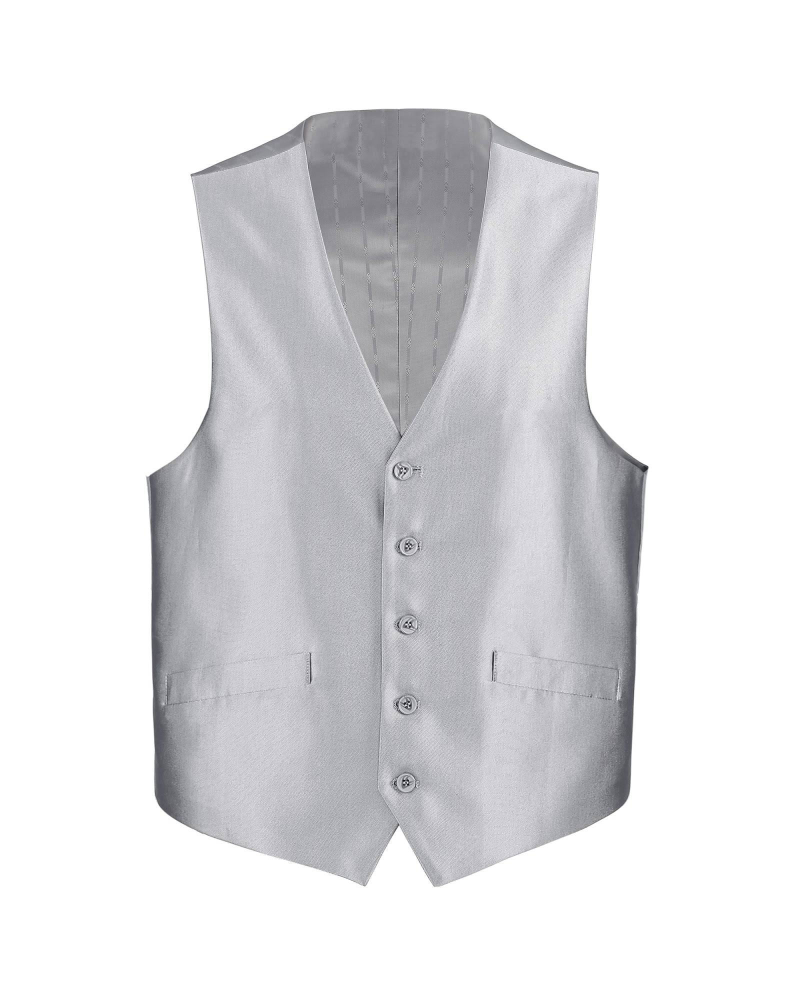 Suit Vest Luster Silver - Rainwater's Men's Clothing and Tuxedo Rental